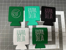 Load image into Gallery viewer, Sorority Insulated Collapsible Can Huggie Neoprene or Foam for a 12 oz can