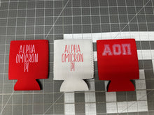Load image into Gallery viewer, Sorority Insulated Collapsible Can Huggie Neoprene or Foam for a 12 oz can