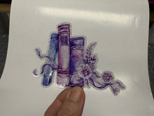 Load image into Gallery viewer, Sticker | 13F | Purple Books | Waterproof Vinyl Sticker | White | Clear | Permanent | Removable | Window Cling | Glitter | Holographic
