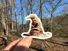 Load image into Gallery viewer, Sticker | 86A-P | Golden Trio | Waterproof Vinyl Sticker | White | Clear | Permanent | Removable | Window Cling | Glitter | Holographic