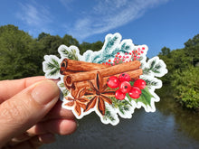 Load image into Gallery viewer, Sticker | 54F | Fall Cinnamon Spice| Waterproof Vinyl Sticker | White | Clear | Permanent | Removable | Window Cling | Glitter | Holographic