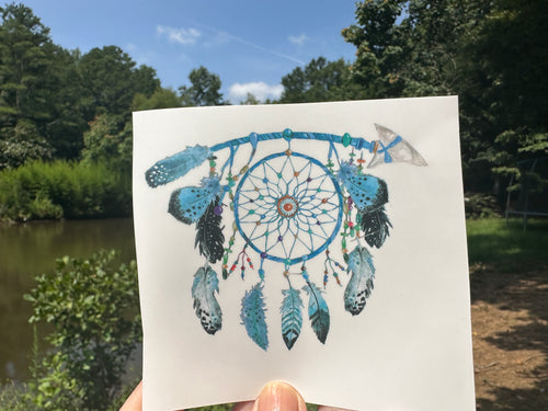 Waterslide Decal 46D Blue Dreamcatcher with Feathers