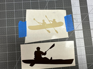 Vinyl Decal | KAYAK or CANOE | Transfer Decal | 5 1/2 inches