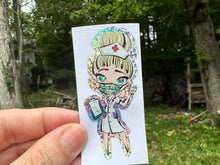 Load image into Gallery viewer, Sticker | 22F | Nurse | Waterproof Vinyl Sticker | White | Clear | Permanent | Removable | Window Cling | Glitter | Holographic