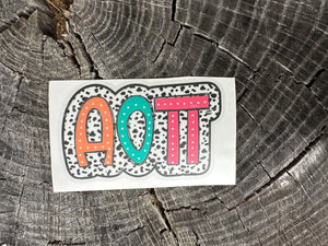 Sticker | Alpha Omicron Pi | AOP G | Bright Doodles | Waterproof Vinyl Sticker | Permanent