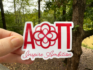 Sticker | Alpha Omicron Pi | AOP K | Inspire Ambition | Waterproof Vinyl Sticker | Permanent