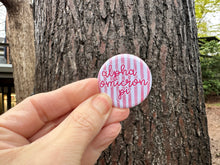 Load image into Gallery viewer, Alpha Omicron Pi AOP Watercolor Stripes Pin Back Button