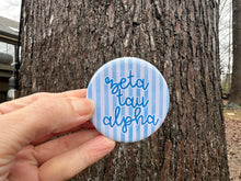 Load image into Gallery viewer, Zeta Tau Alpha ZTA Watercolor Stripes Pin Back Button
