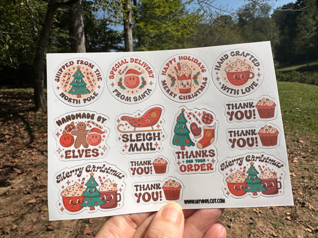 Set of Christmas Stickers for Gift Packages