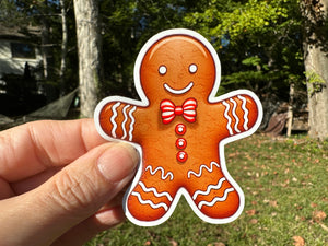 Sticker | Gingerbread Man | Waterproof Vinyl Sticker | Permanent