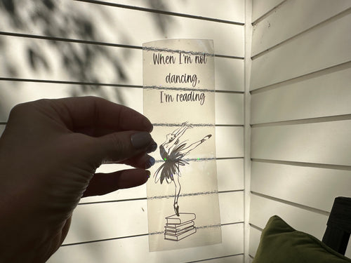 Clear Bookmark Dancer with Holographic Stars