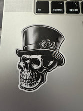 Load image into Gallery viewer, Sticker |  | Skull Dude | Waterproof Vinyl Sticker | White | Clear | Permanent | Removable | Window Cling | Glitter | Holographic