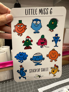 Sticker Sheet Set of 9 Sheets little planner stickers Little Miss Little Mister