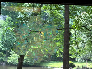 Honeycomb Hexagon Shaped Sun Catcher Window Stickers 3 x 3 inches Set of 7