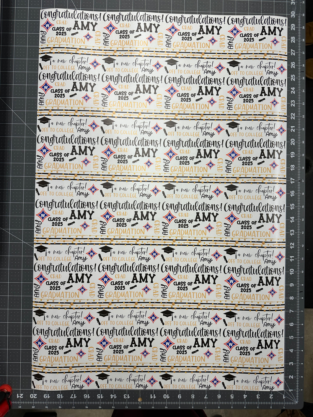 Custom Gift Wrap Graduation Printed Wrapping Paper 19 x 28.5 inches