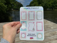 Load image into Gallery viewer, Sticker Sheet | 19F | Set of little planner stickers Coquette Frames 5 X 7