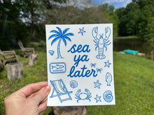 Load image into Gallery viewer, Sticker Sheet |  | Set of little planner stickers Sea Ya Later 5 X 7