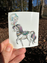 Load image into Gallery viewer, Sticker | 15C | Circus Show Horse | Waterproof Vinyl Sticker | White | Clear | Permanent | Removable | Window Cling | Glitter | Holographic