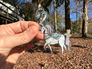 Sticker | 15C | Circus Show Horse | Waterproof Vinyl Sticker | White | Clear | Permanent | Removable | Window Cling | Glitter | Holographic