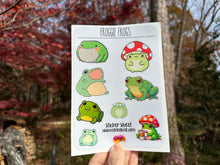 Load image into Gallery viewer, Sticker Sheet | Froggie Frogs | Set of little planner stickers 5 X 7 inch sheet