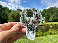 Load image into Gallery viewer, Sticker | 45H | Winter Deer | Waterproof Vinyl Sticker | White | Clear | Permanent | Removable | Window Cling | Glitter | Holographic