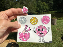 Load image into Gallery viewer, Set of Retro Disco Ball Stickers