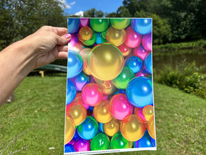 Printed Vinyl & HTV Colored Bubbles Patterns 8 x 12 inch sheet