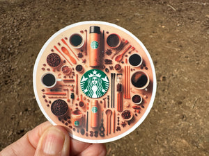 Sticker | 47L | Starbucks Coffee Circle | Waterproof Vinyl Sticker | Permanent