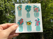 Load image into Gallery viewer, Sticker Sheet Set of little planner stickers Little Blue Vases