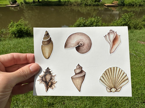 Sticker Sheet Set of little planner stickers Sea Shells