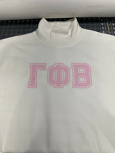 Load image into Gallery viewer, Mock Neck Sorority Greek Letters Oversized Cream Sweatshirt Gamma Phi Beta