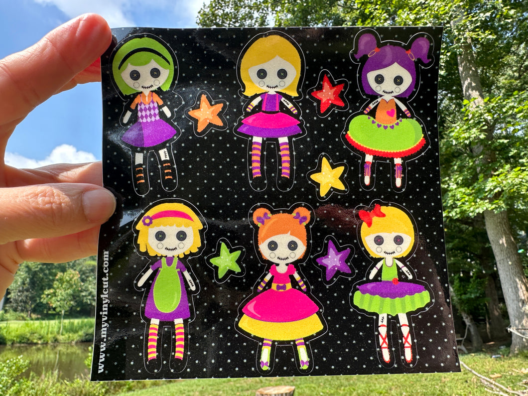 Sticker Sheet Halloween Dolls Half Sheet