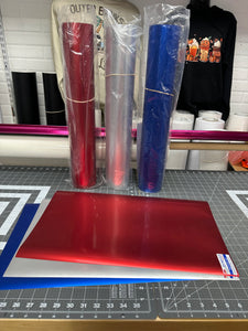 3D Metallic Red, Blue, Silver, Gold Puff Heat Transfer Vinyl HTV 12 x 19 inch sheets