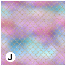 Load image into Gallery viewer, Printed HTV SPARKLING MERMAID SCALES Patterned Heat Transfer Vinyl 12 x 12 inch Sheet