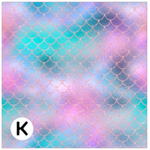 Load image into Gallery viewer, Printed Vinyl &amp; HTV MERMAID SCALES Pattern 12 x 12 inch sheet