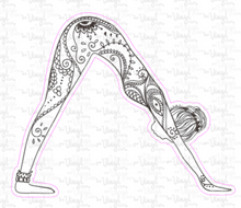Load image into Gallery viewer, Sticker | 6C | Yoga Girl | Waterproof Vinyl Sticker | White | Clear | Permanent | Removable | Window Cling | Glitter | Holographic