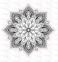 Load image into Gallery viewer, Sticker | 6F | Mandala | Waterproof Vinyl Sticker | White | Clear | Permanent | Removable | Window Cling | Glitter | Holographic