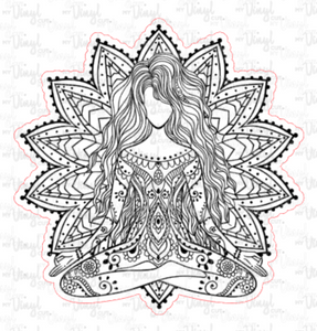 Sticker | 6I | Mandala | Waterproof Vinyl Sticker | White | Clear | Permanent | Removable | Window Cling | Glitter | Holographic