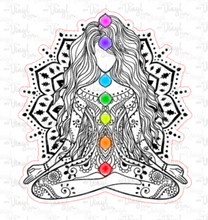 Load image into Gallery viewer, Sticker | 6J | Mandala | Waterproof Vinyl Sticker | White | Clear | Permanent | Removable | Window Cling | Glitter | Holographic