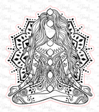 Load image into Gallery viewer, Sticker | 6K | Mandala | Waterproof Vinyl Sticker | White | Clear | Permanent | Removable | Window Cling | Glitter | Holographic