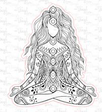 Load image into Gallery viewer, Sticker | 7B | Yoga Girl | Waterproof Vinyl Sticker | White | Clear | Permanent | Removable | Window Cling | Glitter | Holographic