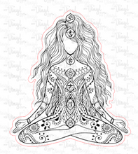 Load image into Gallery viewer, Sticker | 7C | Yoga Girl | Waterproof Vinyl Sticker | White | Clear | Permanent | Removable | Window Cling | Glitter | Holographic