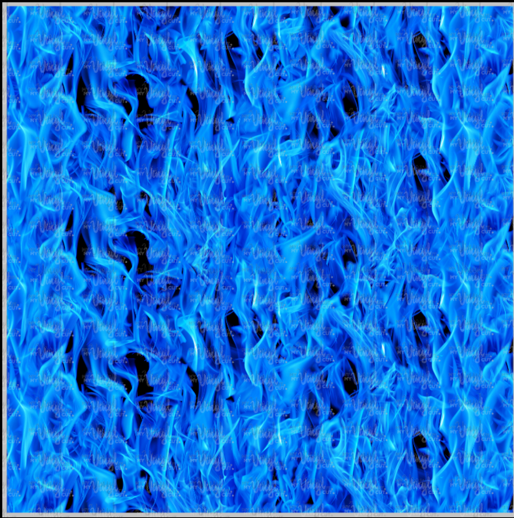 Printed Vinyl & HTV Blue Fire Flames Patterns 12 x 12 inch sheet