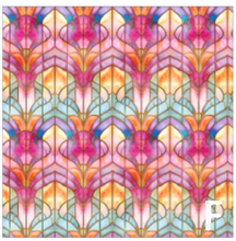 Load image into Gallery viewer, Printed Vinyl &amp; HTV Pink and Purple Stained Glass Windows Patterns 12 x 12 inch sheet