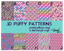 Load image into Gallery viewer, Printed Vinyl &amp; HTV 3D Puffy Inflated Patterns 12 x 12 inch sheet