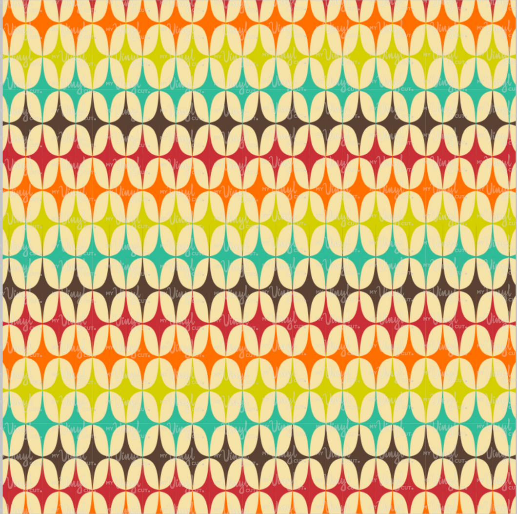 Printed Vinyl & HTV MID CENTURY MODERN Patterns 12 x 12 inch sheet