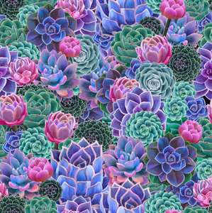 Printed Vinyl & HTV Purple Succulents Patterns 12 x 12 inch sheet