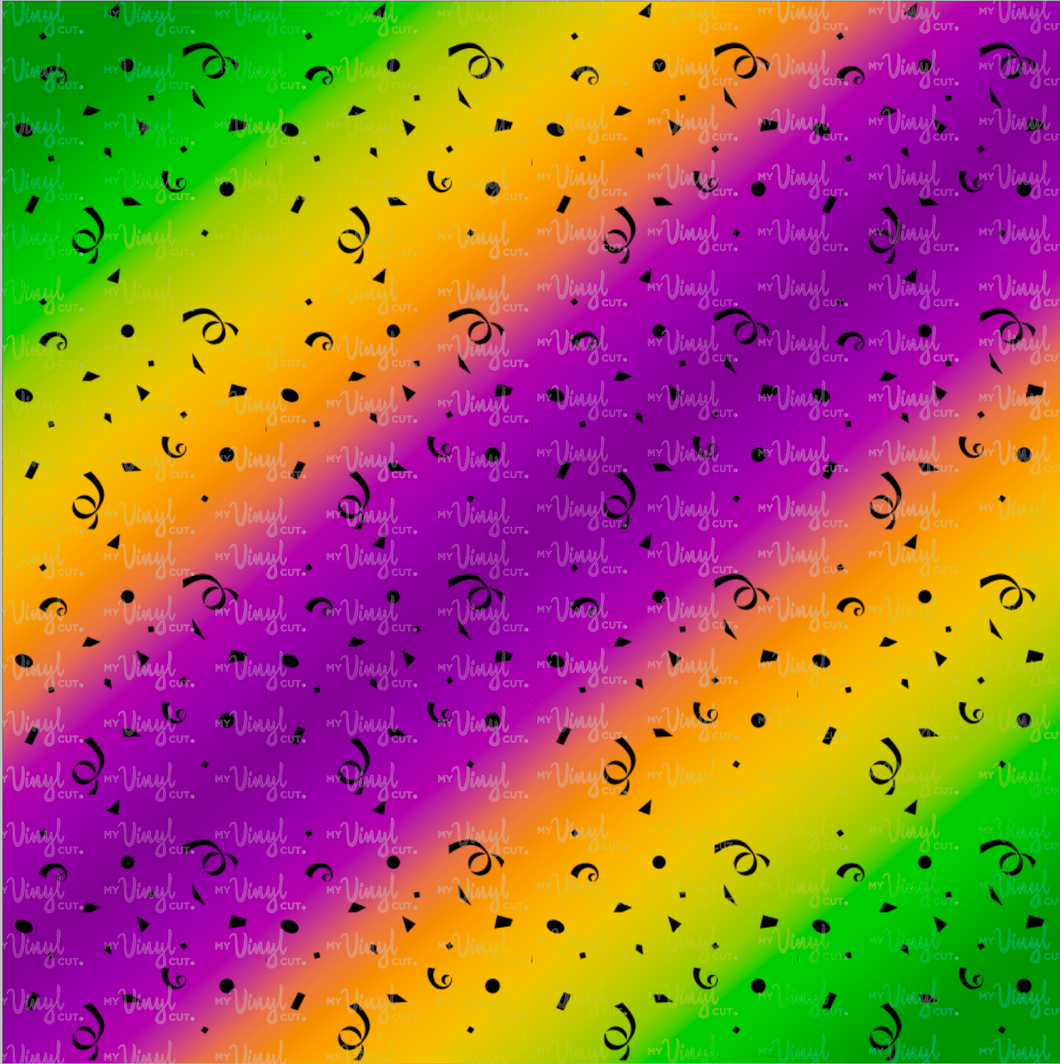 Printed Vinyl & HTV Mardi Gras Patterns 12 x 12 inch sheet