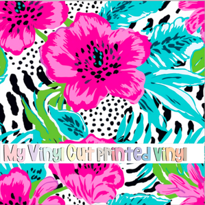 Printed Vinyl & HTV Animal Print Floral G Pattern 12 x 12 inch sheet