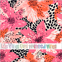 Load image into Gallery viewer, Printed Vinyl &amp; HTV Animal Print Floral H Pattern 12 x 12 inch sheet